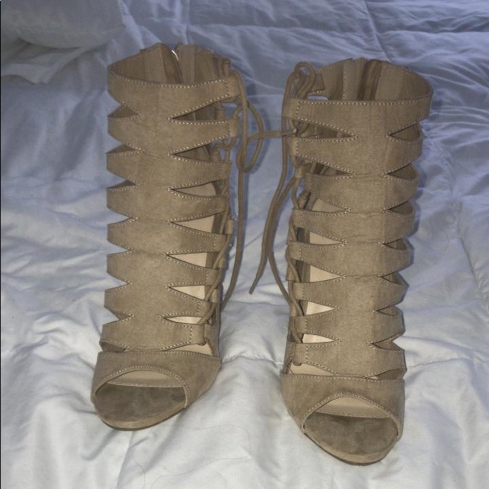 New Beige Suede Heels